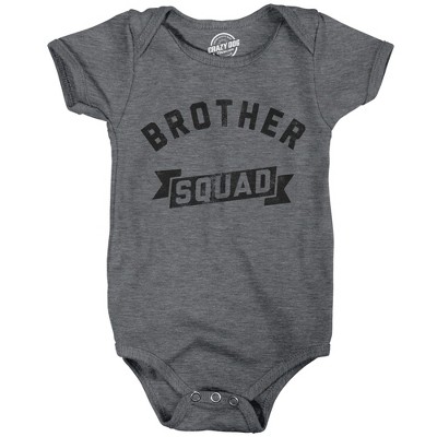 Brother Squad Baby Bodysuit Awesome Bro Sibling Joke Jumper For Infants - Crazy Dog Baby Bodysuit