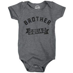 Brother Squad Baby Bodysuit Awesome Bro Sibling Joke Jumper For Infants - Crazy Dog Baby Bodysuit - 1 of 4