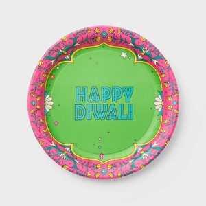 Diwali Decorative Disposable Paper Dinner Plates - 9" - 30ct - 1 of 3
