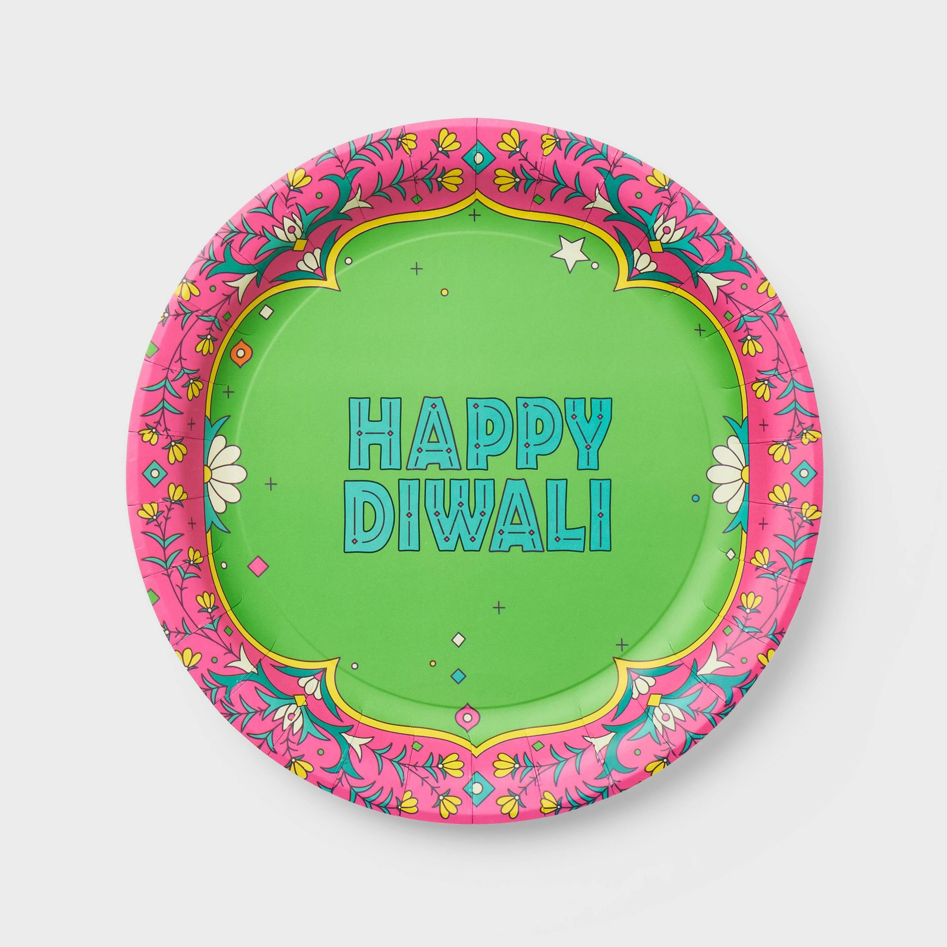 Diwali Decorative Disposable Paper Dinner Plates - 9" - 30ct