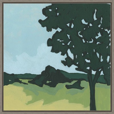 16" x 16" Arbor Tree Silhouette II by June Erica Vess Framed Wall Canvas - Amanti Art