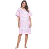 Casual Nights Women's Snap front House Dress Short Sleeve Woven Duster Housecoat Lounger Robe - 2 of 4