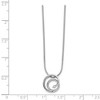 Black Bow Jewelry 13mm Double Circle Diamond & Rhodium Plated Silver Adjustable Necklace - 2 of 4