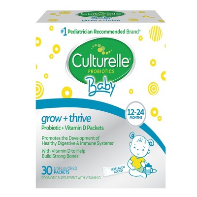  Culturelle Baby Grow + Thrive Probiotic + Vitamin D Packets 12-24 months - 30ct 