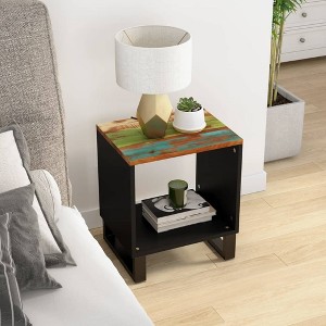 vidaXL Coffee Table 15.7 in.x12.2 in.x18.1 in. Solid Wood Reclaimed&Engineered Wood - 1 of 4