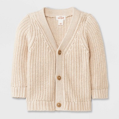 Image of Baby Button-Front Cardigan - Cat & Jack™ Cream 6-9M