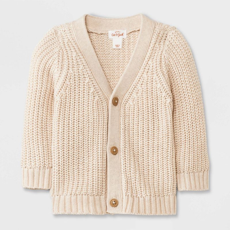 Baby Button-Front Cardigan - Cat & Jack™ Cream, 1 of 5