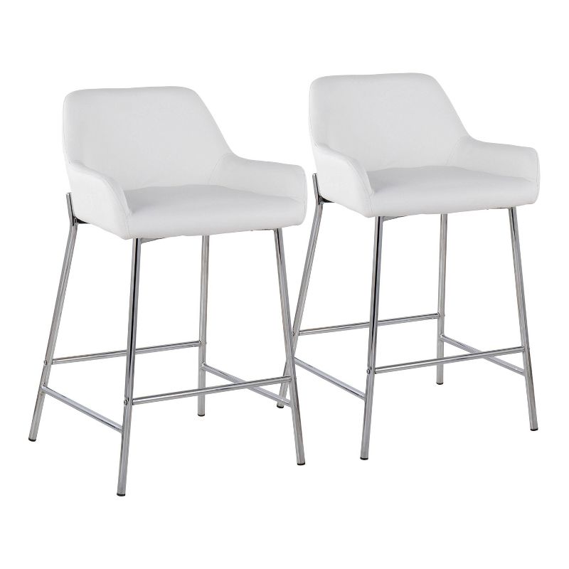 Set of 2 Daniella Metal/Faux Leather Counter Height Barstools - LumiSource, 1 of 13