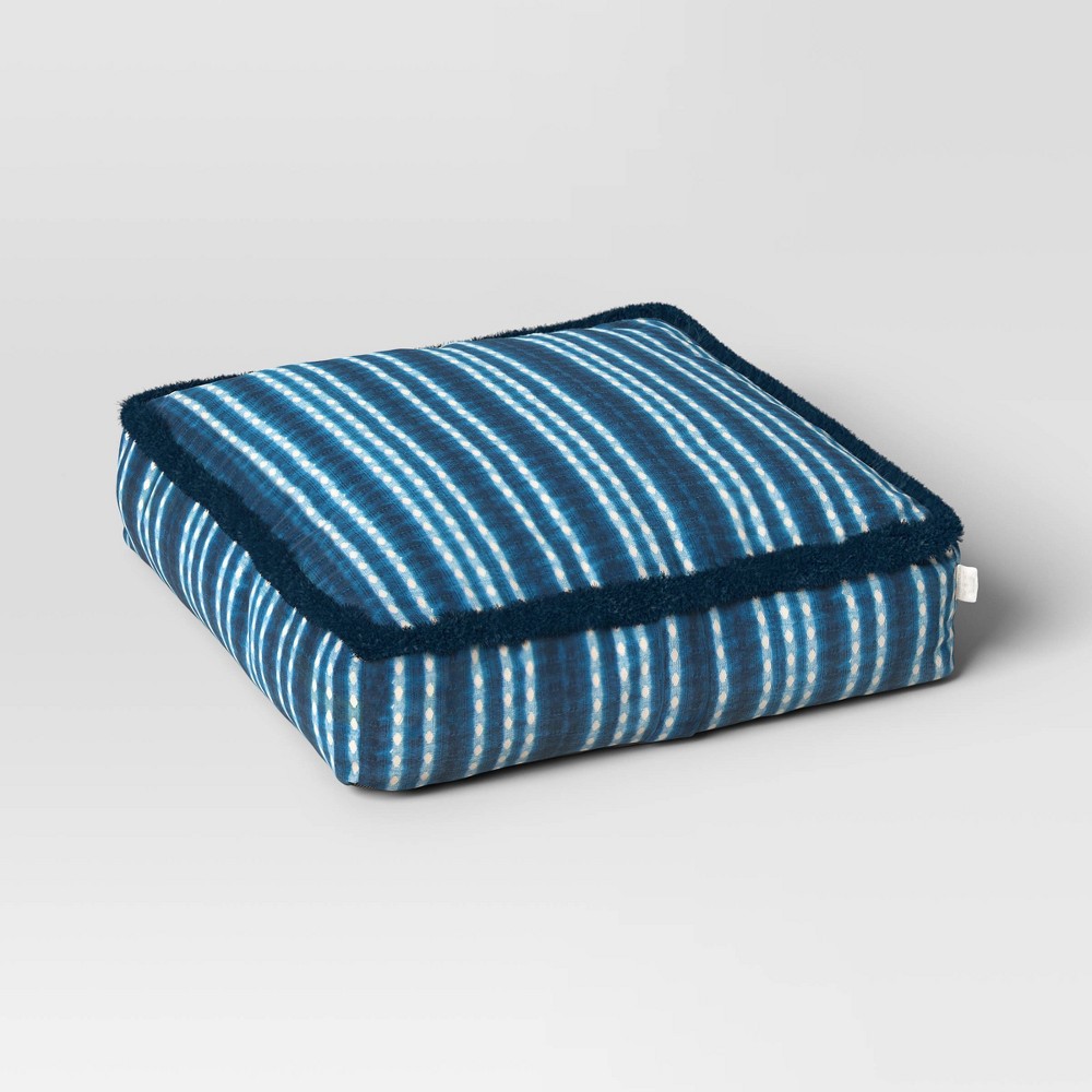 Photos - Pillow 24"x6" Outdoor Patio Floor Cushion Stripes Assorted Blues - Threshold™ Blu