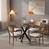VYNXARIA 31.5 Inch Round Dining Table, Small Circle Kitchen Table with Metal Black Legs for 2-4 people,Modern Dining Room Table, Brown (only table) - 2 of 4