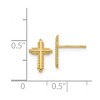 Black Bow Jewelry Kids 10mm Textured Cross Post Earrings in 14k Yellow Gold - 4 of 4