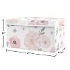 Sweet Jojo Designs Fabric Storage Toy Bin Watercolor Floral Pink and Grey - 3 of 4