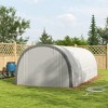 Outsunny Walk-in Tunnel Greenhouse with Upgraded Structure, Mesh Door and Windows, Warm Tent Plant House, White - 2 of 4