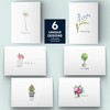 Dessie 30 Blank Inside 4 x 6 Floral Thinking of You Cards with Envelopes 6 Flower Designs - 2 of 4
