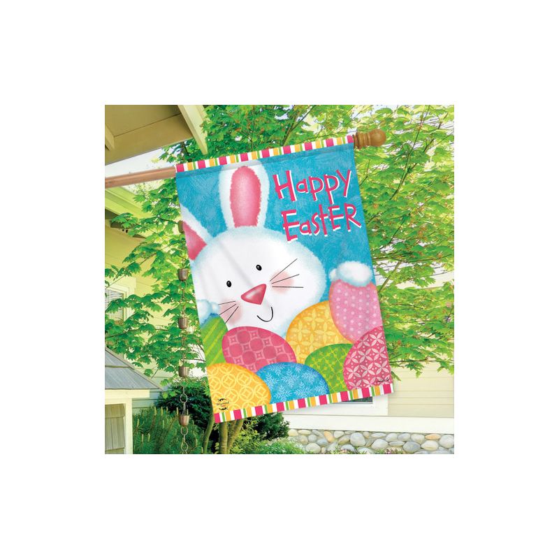 Bunny and Eggs Easter House Flag Holiday Decorated Eggs 28" x 40" Briarwood Lane, 3 of 4