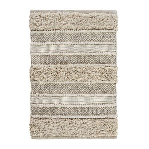 Gracie Mills Melba Stripe Handwoven Texture Bath Rug - 1 of 4