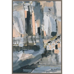23" x 33" Harbor Nights No 2 by Leah Nadeau: Modern Seascape Lithograph, Amanti Art - 1 of 4