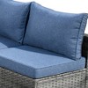 Venice 10pc Wicker Outdoor Patio Furniture Set Conversation Sofa with a Metal Fire Pit, Swivel Chair and Cushions - 3 of 4