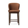 HomeRoots 26" Brown Fabric and Solid Wood Counter Height Bar Chair - 4 of 4
