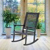 Outdoor Acacia Wood Rocking Chair - Captiva Designs: UV & Water-Resistant, Powder-Coated Frame, Fixed Arms - 2 of 4