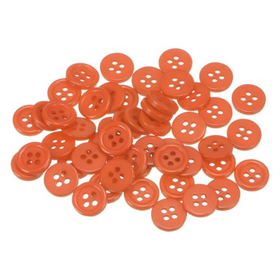 Unique Bargains Resin Craft Snap Round Flat 4-Hole Sewing Buttons 50 Pcs