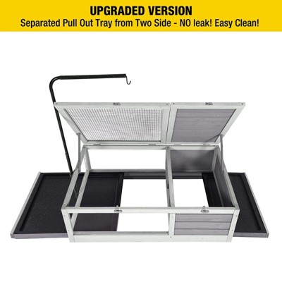 Gray Wooden Tortoise Habitat with Adjustable Lamp Holder