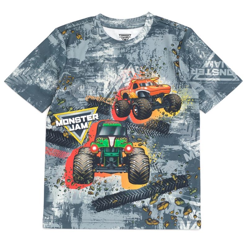 Monster Jam Maximum Destruction Megalodon El Toro Loco T-Shirt and Shorts Outfit Set Toddler to Big Kid, 3 of 9
