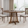 47-Inch Round Farmhouse Dining Table for 4 with Wooden Pedestal Base, Ideal for Kitchen, Dining Room, or Living Room in Your Home. - 4 of 4
