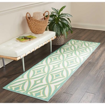 Carnival Geometric 27'' Easy-Care Silk & Synthetic Area Rug