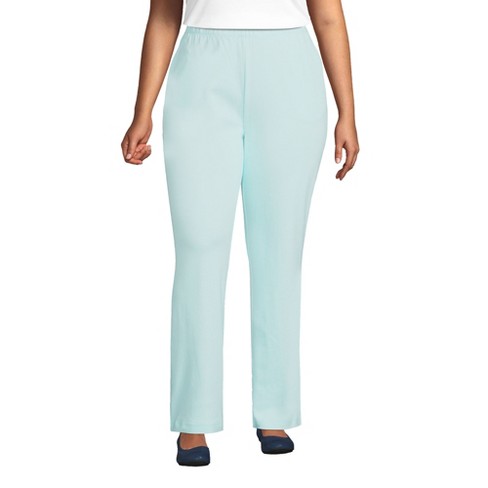 Lands' End Women's Plus Size Sport Knit High Rise Elastic Waist Pants - 3x  - Light Blue Radiance : Target