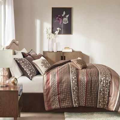 GDFStudio Kazu Transitional 7 Piece Comforter Bedding Set, Red, Queen — фото 4
