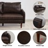 Leather Sofa Set Modern Sofa & Loveseat Set 2 Piece Couch Set with Wooden Legs for Living Room, Office - 4 of 4