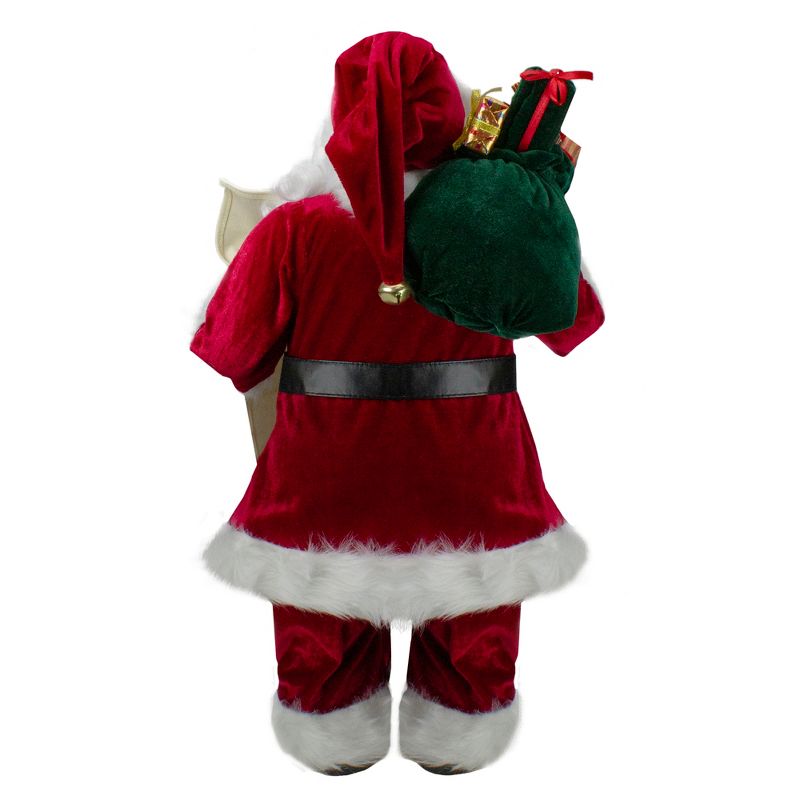 Northlight 24" Santa Claus with Bag of Gifts and Naughty or Nice List Christmas Figure, 4 of 6