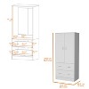 Kumasinova Wooden Wardrobe Closet,Storage Aacrmoire with 2 Drawers,2 Doors,Hanging Rod,Armoire Wardrobe Closet for Bedroom,Dressing Room - 3 of 4