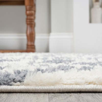 Astrid Retro Trellis High-Low Cream and Gray 5' x 8' Area Rug