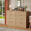 Modern Fluted 8/9-Drawer Dresser, Large Capacity Chest of Drawers, with Metal Handles & Anti-Tip, Wooden Storage Organizer Wood Color/Black/White - 2 of 4