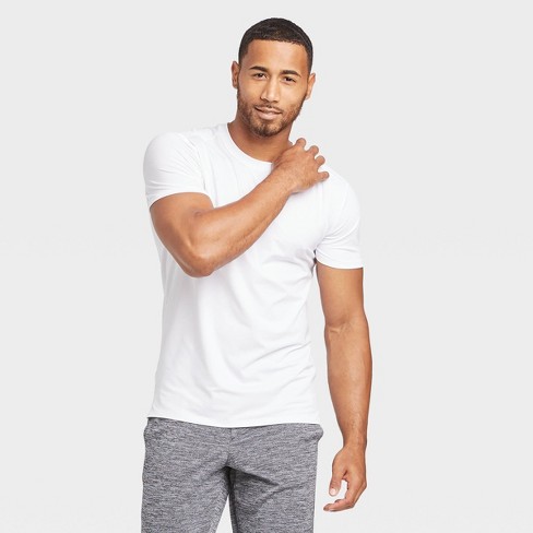 Men's Short Sleeve Performance T-shirt - All In Motion™ True White S ...