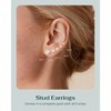 14K Gold Plated Five Pairs Stainless Steel Stud Earrings Set for Women Hypoallergenic 5 Earrings Pack Premium Cubic Zirconia Studs - 2 of 4