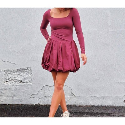 Women's Bubble Long Sleeve Romper - Listicle
