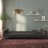 vidaXL 2-Seater Sofa Bed with Pillows - Convertible Couch & Sleeper in Black Velvet, Modern Design, Versatile for Home & Office - 2 of 4