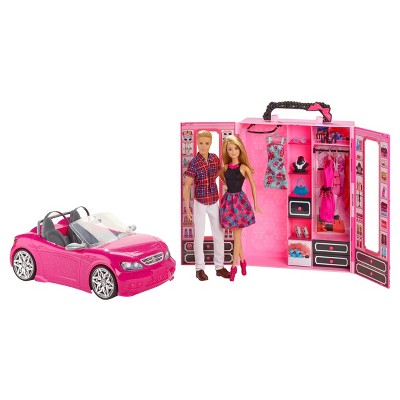 barbie ken dress up and go closet and vehicle gift set