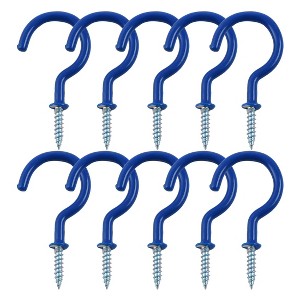 Unique Bargains Home Office Vinyl Coated Metal Ceiling Hooks 2" 10 Pcs - 1 of 4