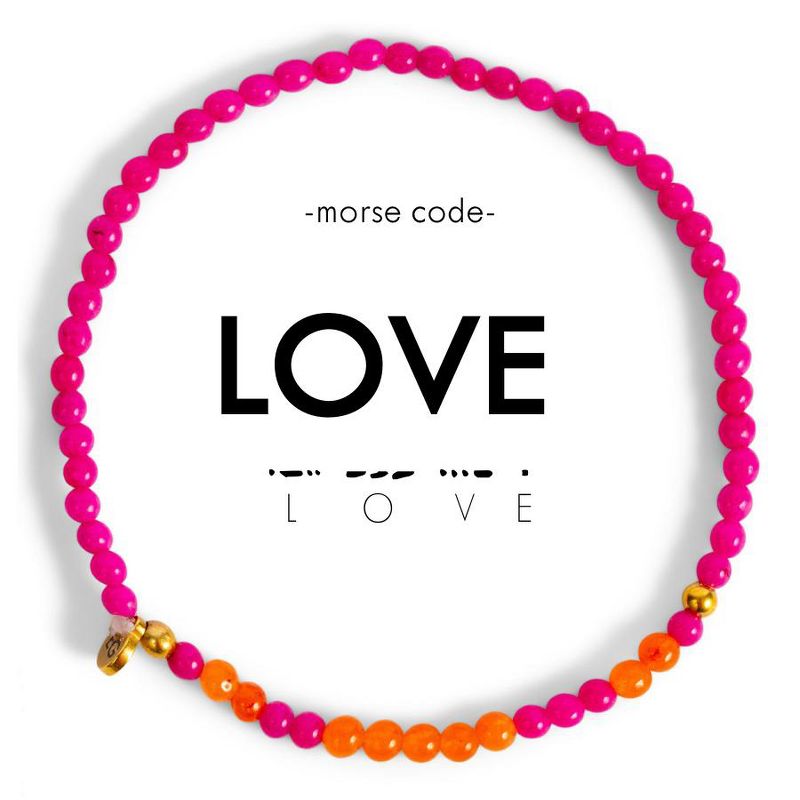 Morse Code Beaded Bracelet 3mm: LOVE - ETHICGOODS, 1 of 8