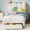 homfan Twin Velvet Bed Frame for Girls with Storage Headboard & Drawer, No Box Spring Needed, Easy Assembly - 3 of 4