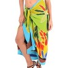 LA LEELA Women's Summer Bikini Wrap Sarong Cover up Skirt Bathing suit Swimwear Swimsuit Beach Wraps Coverup for Women One Size Green, Floral - 2 of 4