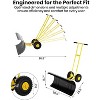 Snow Pusher Shovel with Wheels,Adjustable Ergonomic T-Handle Snow Plow for Driveway, Heavy Duty Wheeled Rolling Shovels with Angeled Blade,29in - 2 of 4