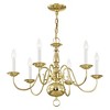 Livex Lighting Williamsburgh 6 - Light Chandelier in  Polished Brass - 4 of 4