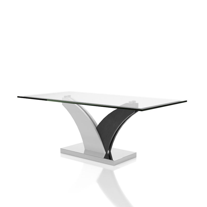 Niessa Contemporary Coffee Table White/Dark Gray/Chrome - HOMES: Inside + Out, 1 of 8