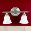 Sunset Lighting 2-Light Vanity w/ Faux Alabaster Glass Bright Satin Nickel Finish - 2 of 4
