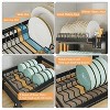 LunaLulinlk 2-Tier Dish Drying Rack - Adjustable Drying Rack w/Large Capacity, Space-Saving Dish Rack for Kitchen Counter - 3 of 4